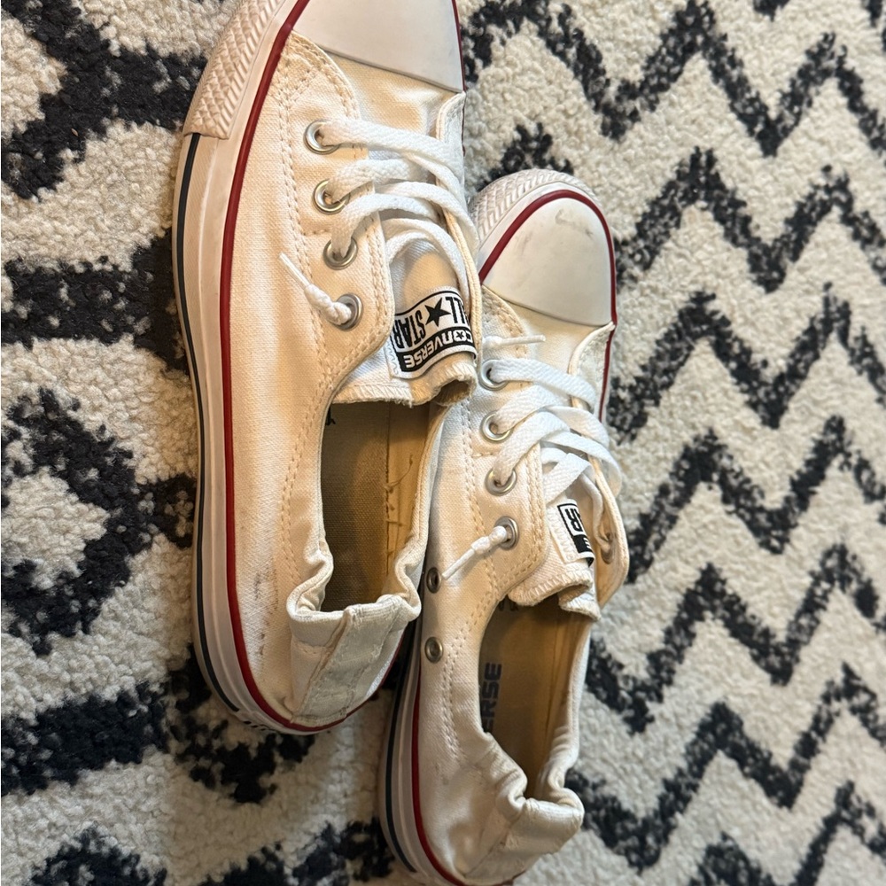 Converse Kids' Cream Sneakers with Red Accents